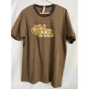 Men's XL Brown 107.5 WCCW Good Time‎ Rock & Roll Tshirt